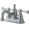 Kingston Brass Vintage 4" Centerset Lavatory Faucet with Heritage Spout and Metal Lever Handle