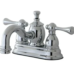 Kingston Brass Vintage 4" Centerset Lavatory Faucet with Heritage Spout and Metal Lever Handle
