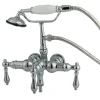 Kingston Brass Vintage 3-3/8" Classic Clawfoot Wall Mount Tub Filler with Hand Shower