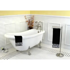 Kingston Brass Vintage 7" Classic Deck Mount Clawfoot Tub Filler Faucet with Hand Shower