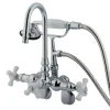 Kingston Brass Vintage Clawfoot Tub Faucet with Hand Shower in Polished Chrome