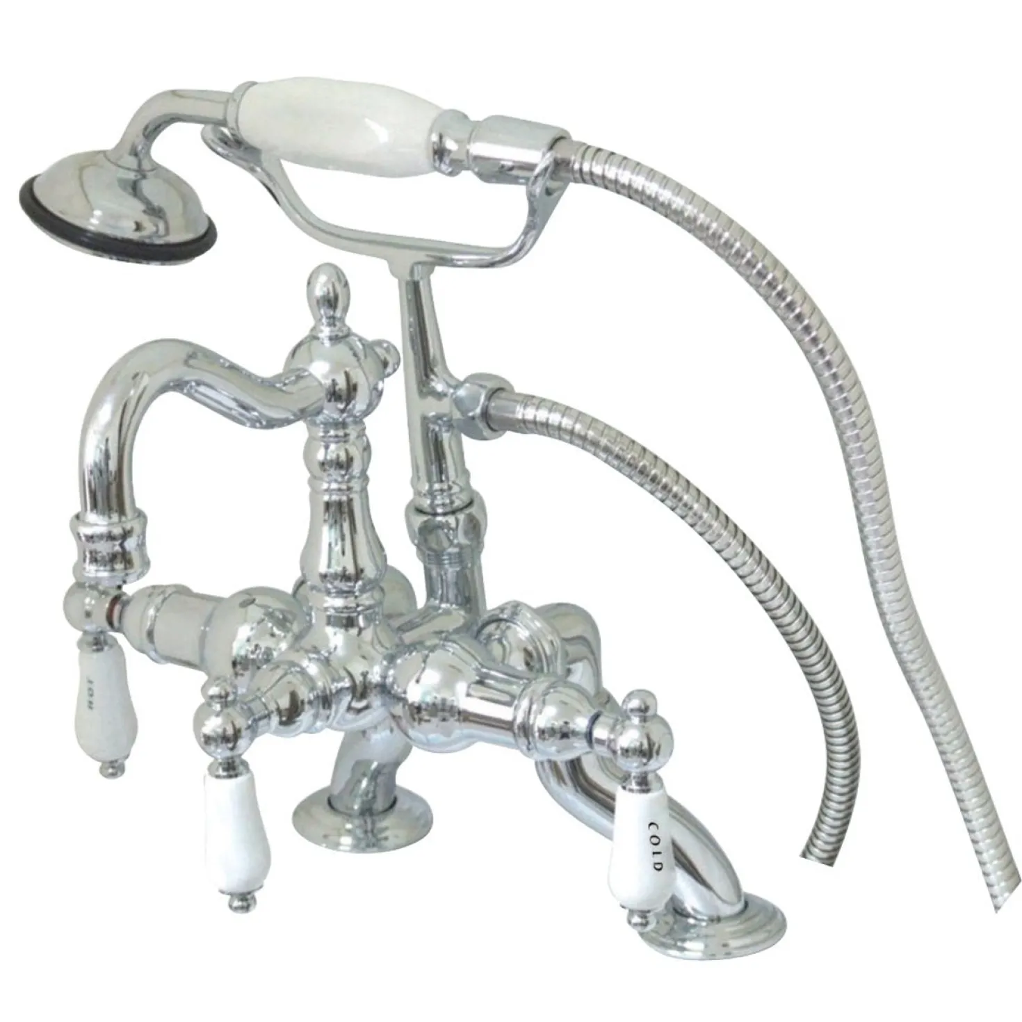 Kingston Brass Vintage Clawfoot 11" x 6" Tub Faucet with Hand Shower
