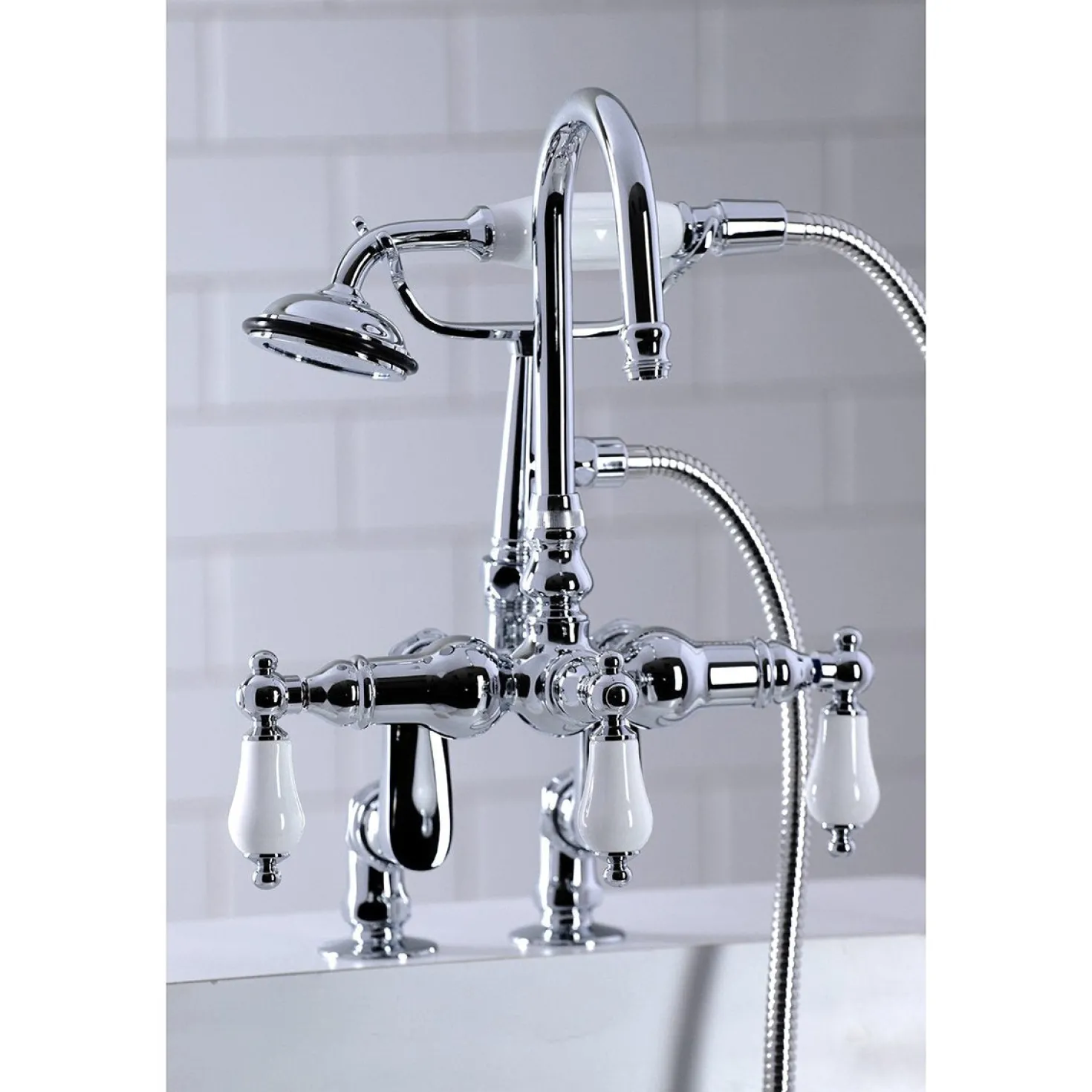 Kingston Brass Vintage Clawfoot Tub Faucet with Hand Shower