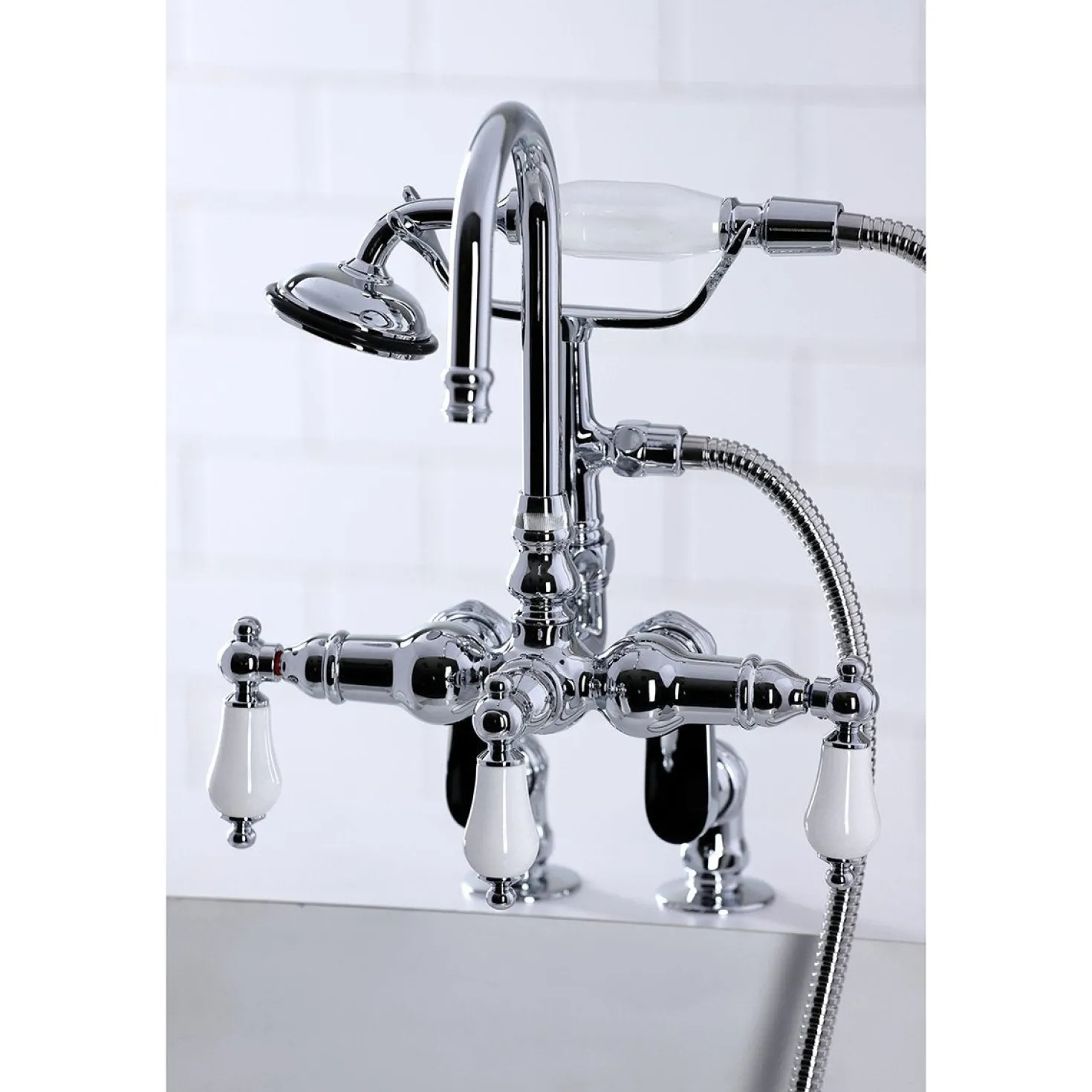 Kingston Brass Vintage Clawfoot Tub Faucet with Hand Shower