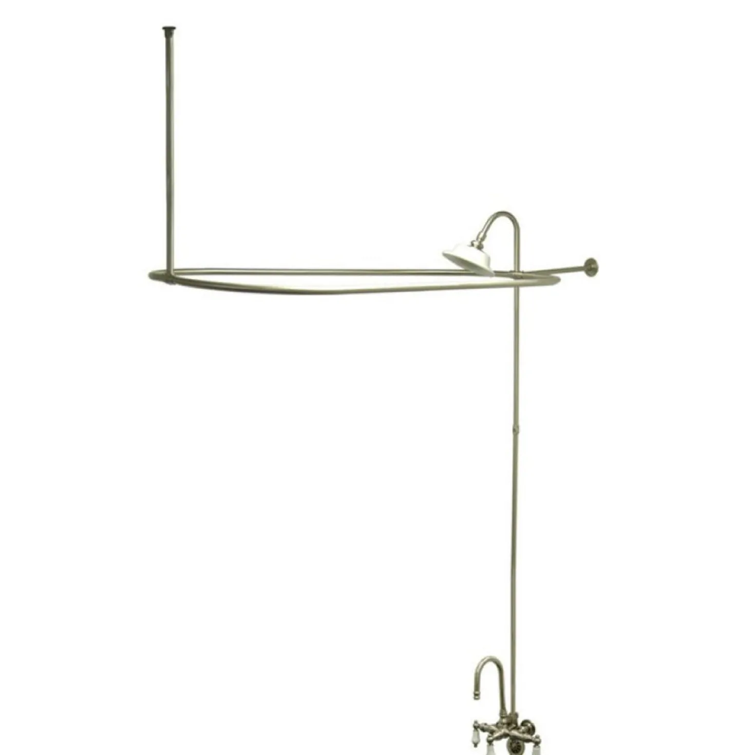 Kingston Brass Vintage Clawfoot Tub Package with High Rise Goose Neck and 62" Shower Riser