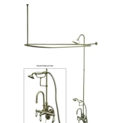 Kingston Brass Vintage Clawfoot Tub Package with High Rise Goose Neck