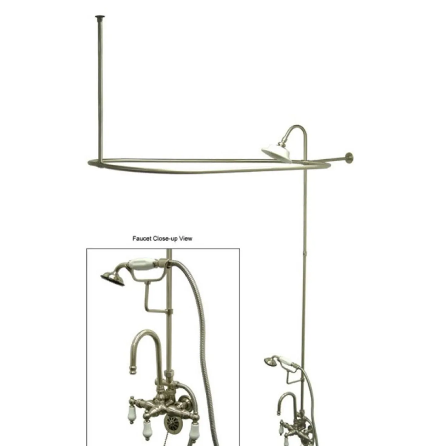 Kingston Brass Vintage Clawfoot Tub Package with High Rise Goose Neck