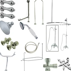 Kingston Brass Vintage Clawfoot Tub Package with 22" Supply Lines in Polished Chrome