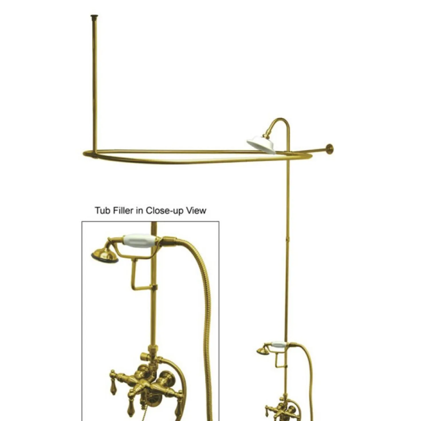 Kingston Brass Vintage Clawfoot Tub Package with 22" Supply Lines and 62" Shower Riser