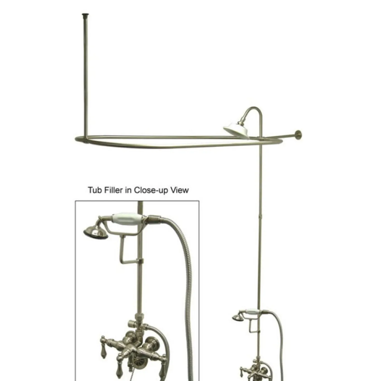 Kingston Brass Vintage Clawfoot Tub Package with 22" Supply Lines and 62" Shower Riser