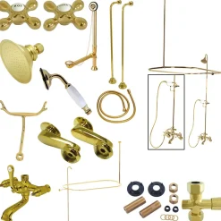 Kingston Brass Vintage Clawfoot Tub Package with Metal Cross Handles
