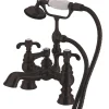 Kingston Brass Vintage 7" Clawfoot Deck Mount Tub Filler with Hand Shower