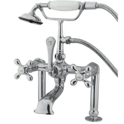Kingston Brass Vintage 7" Clawfoot Deck Mount Tub Filler Faucet with Hand Shower