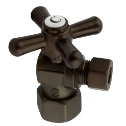 Kingston Brass Vintage Cross Handle Angle Stop with 1/2" IPS x 3/8" OD Compression