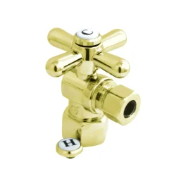 Kingston Brass Vintage Cross Handle Angle Stop with 1/2" IPS x 3/8" OD Compression