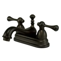 Kingston Brass Vintage Deck Mount Lever-Handle 4-Inch Centerset Bathroom Faucet