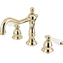 Kingston Brass Vintage Deck Mount 8 to 16-Inch 3-Hole Widespread Bathroom Faucet