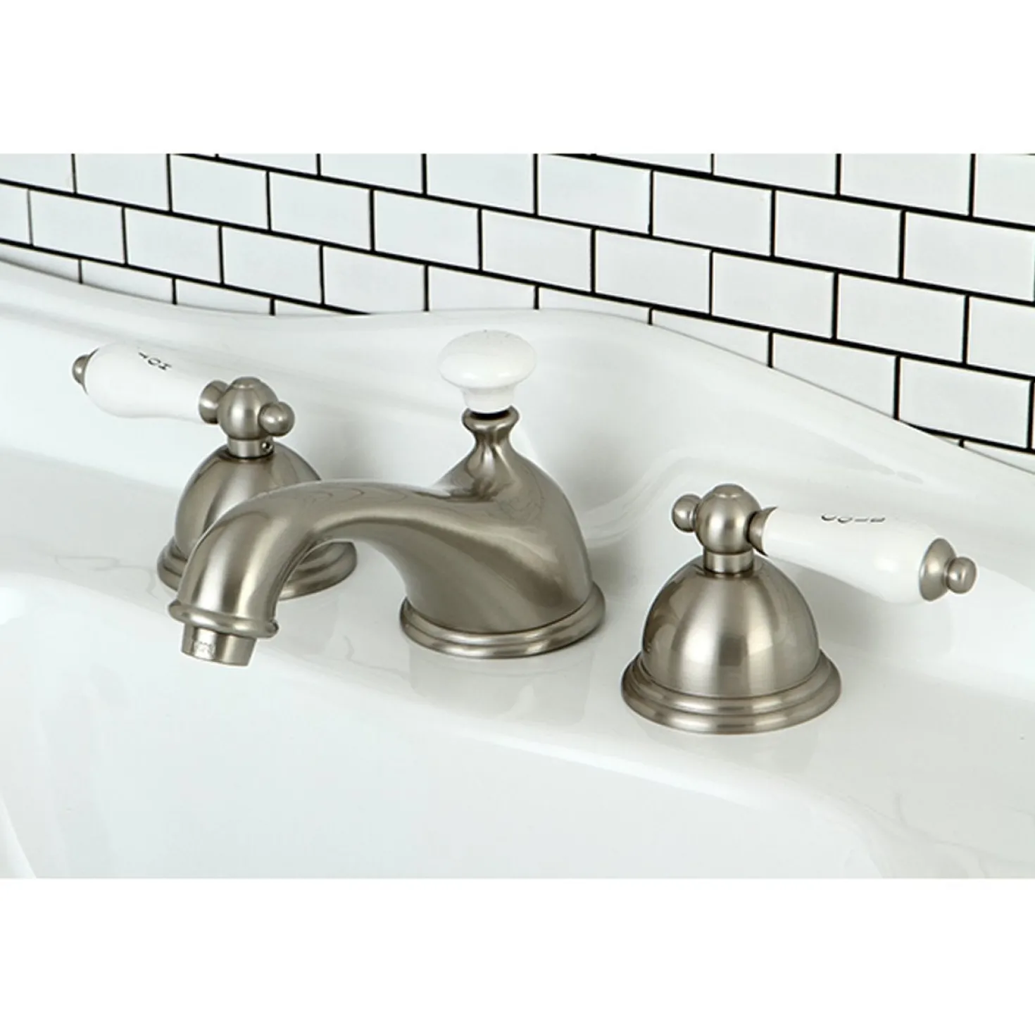 Kingston Brass Vintage Deck Mount 8 to 16-Inch Widespread Bathroom Faucet