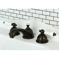 Kingston Brass Vintage Deck Mount 8 to 16-Inch Widespread Bathroom Faucet