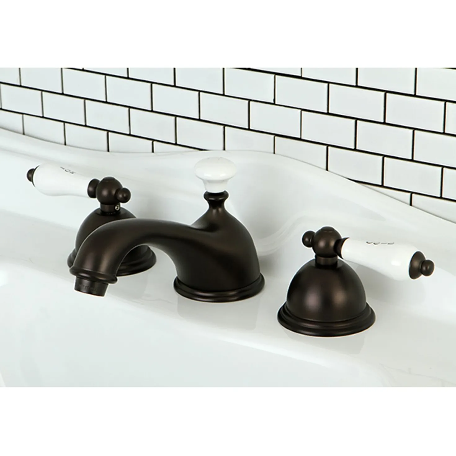 Kingston Brass Vintage Deck Mount 8 to 16-Inch Widespread Bathroom Faucet