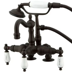 Kingston Brass Vintage Deck Mount Clawfoot Tub Filler Faucet with 3-3/8