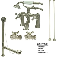 Kingston Brass Vintage Deck Mount Classic Clawfoot Tub Faucet Package