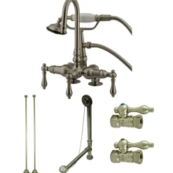 Kingston Brass Vintage Deck Mount Clawfoot Tub Faucet Package