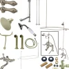 Kingston Brass Vintage Deck Mount 7" Center Clawfoot Tub Fixture with Shower Riser Package in Satin Nickel