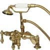 Kingston Brass Vintage Deck Mount Clawfoot Tub Filler Faucet with Hand Shower