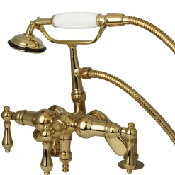 Kingston Brass Vintage Deck Mount Clawfoot Tub Filler Faucet with Hand Shower