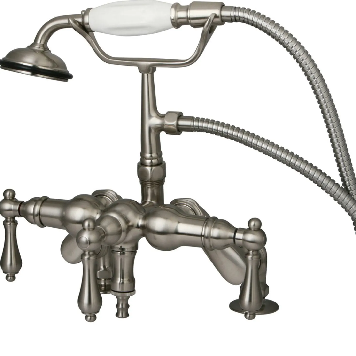 Kingston Brass Vintage Deck Mount Clawfoot Tub Filler Faucet with Hand Shower