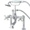 Kingston Brass Vintage Deck Mount Classic Clawfoot Tub Filler with Hand Shower