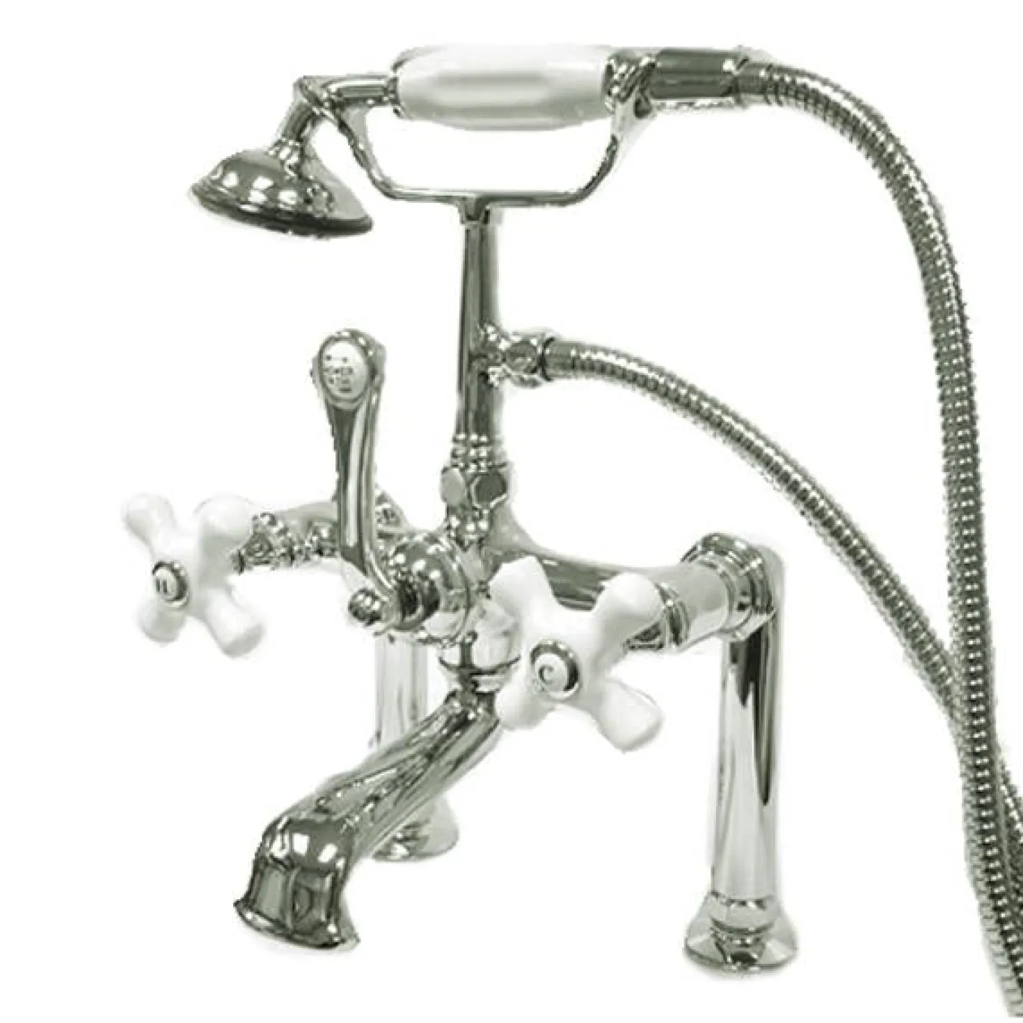 Kingston Brass Vintage Deck Mount Classic Clawfoot Tub Filler with Hand Shower