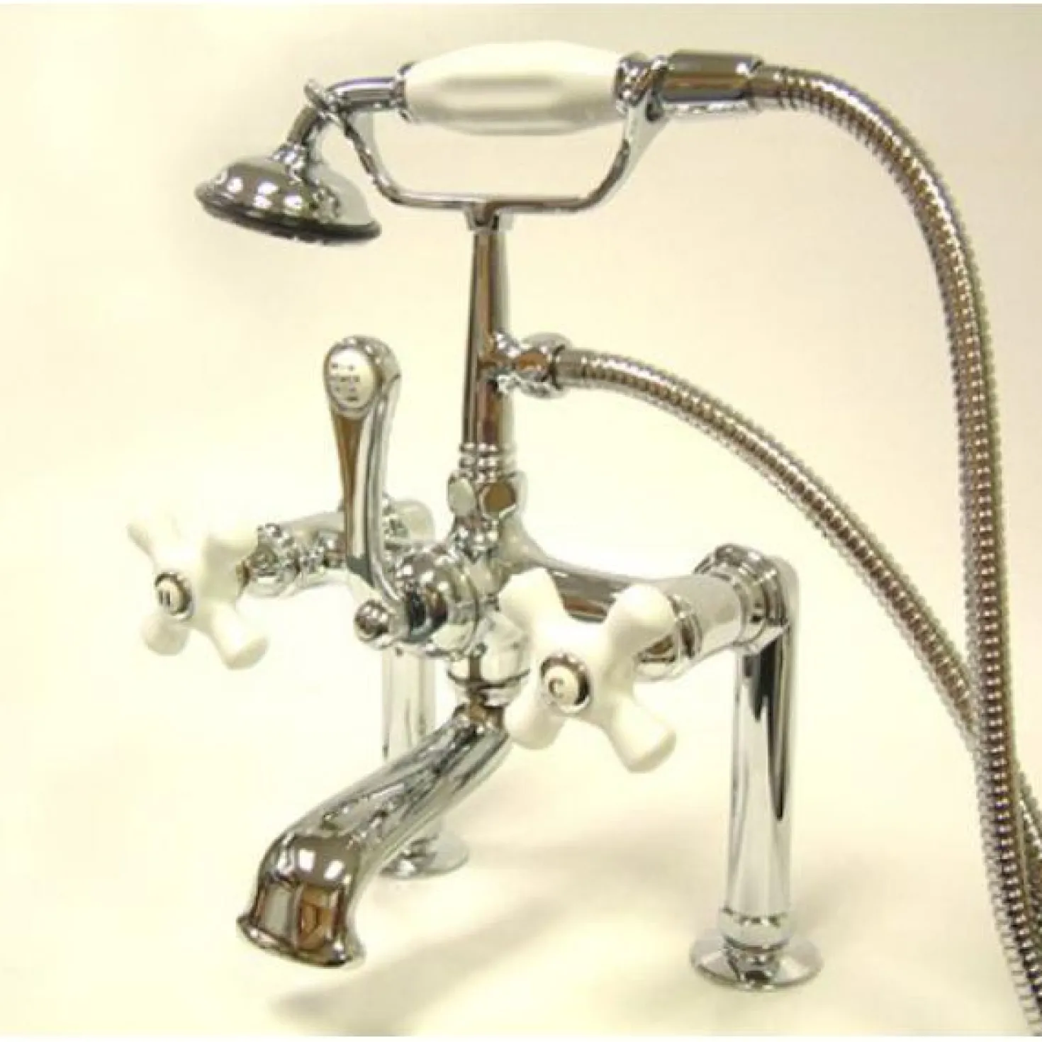 Kingston Brass Vintage Deck Mount Classic Clawfoot Tub Filler with Hand Shower