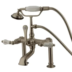 Kingston Brass Vintage 7" Deck Mount Clawfoot Tub Filler Faucet with Hand Shower