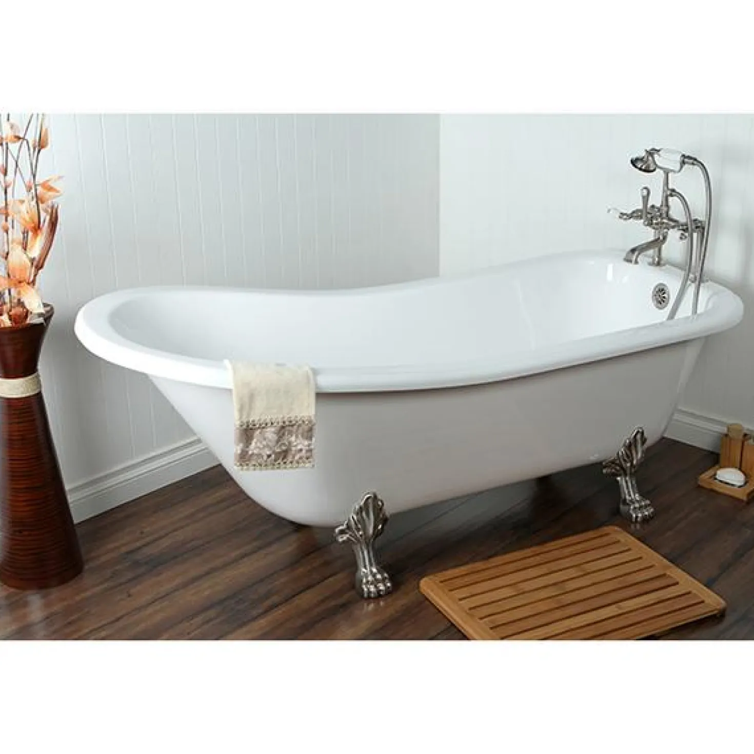 Kingston Brass Vintage 7" Deck Mount Clawfoot Tub Filler with Hand Shower