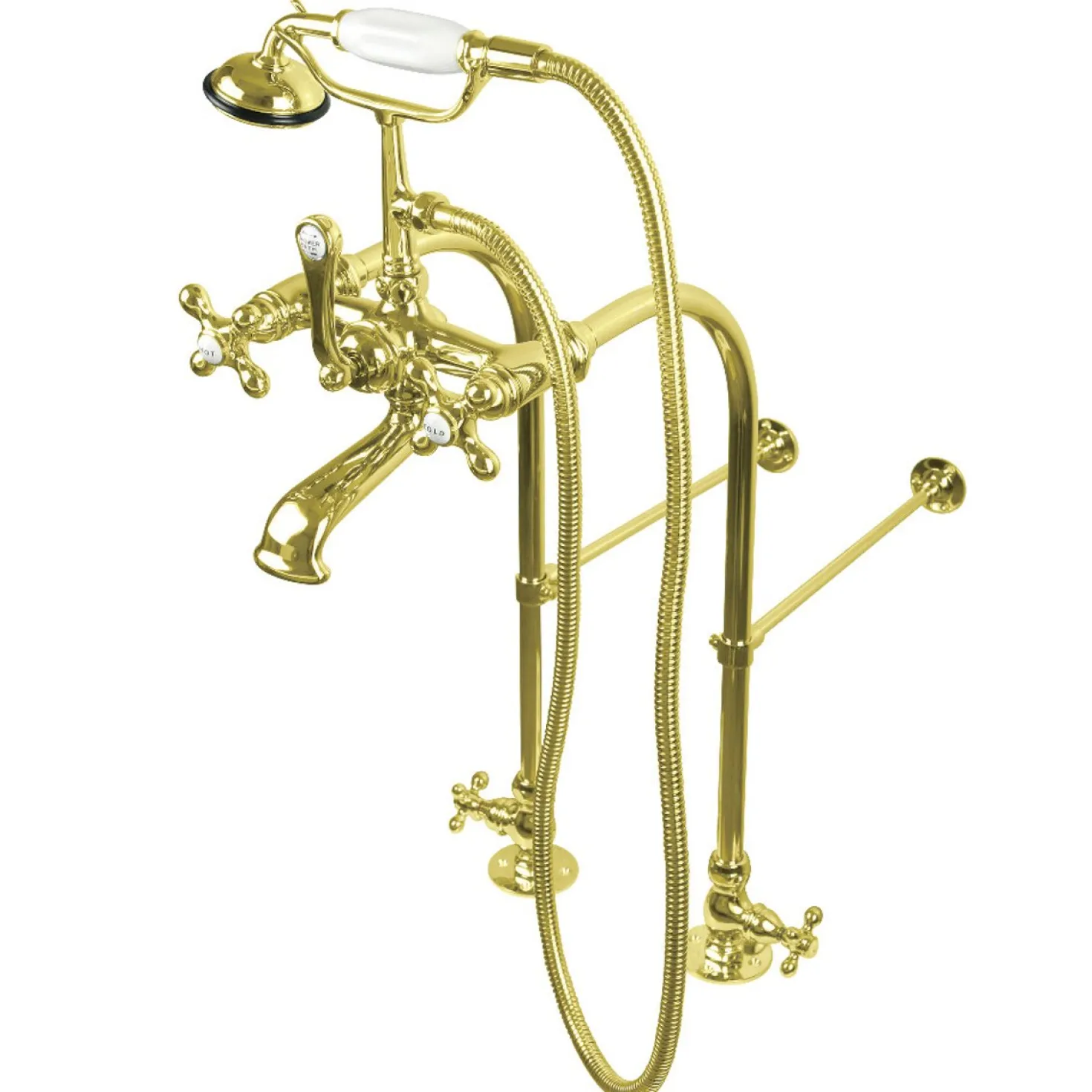 Kingston Brass Vintage Freestanding Clawfoot Tub Faucet with Hand Shower