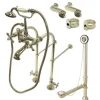 Kingston Brass Vintage Freestanding Clawfoot Tub Faucet Package with Metal Cross Handles