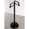 Kingston Brass Vintage Freestanding Double Roll Toilet Paper Holder in Matte Black