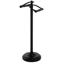 Kingston Brass Vintage Freestanding Double Roll Toilet Paper Holder in Matte Black