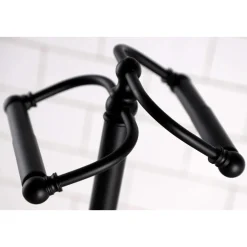 Kingston Brass Vintage Freestanding Double Roll Toilet Paper Holder in Matte Black