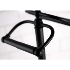 Kingston Brass Vintage Freestanding Double Roll Toilet Paper Holder in Matte Black