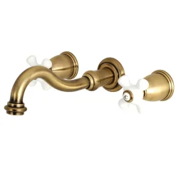 Kingston Brass Vintage 2-Handle Wall Mount 3-Hole Bathroom Faucet