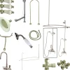 Kingston Brass Vintage High Rise Gooseneck Clawfoot Tub and Shower Package with Lever Handles