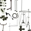 Kingston Brass Vintage High Rise Gooseneck Clawfoot Tub and Shower Package with Porcelain Lever Handles in Oil Rubbed Bronze