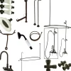 Kingston Brass Vintage High Rise Gooseneck Clawfoot Tub and Shower Package with Porcelain Lever Handles