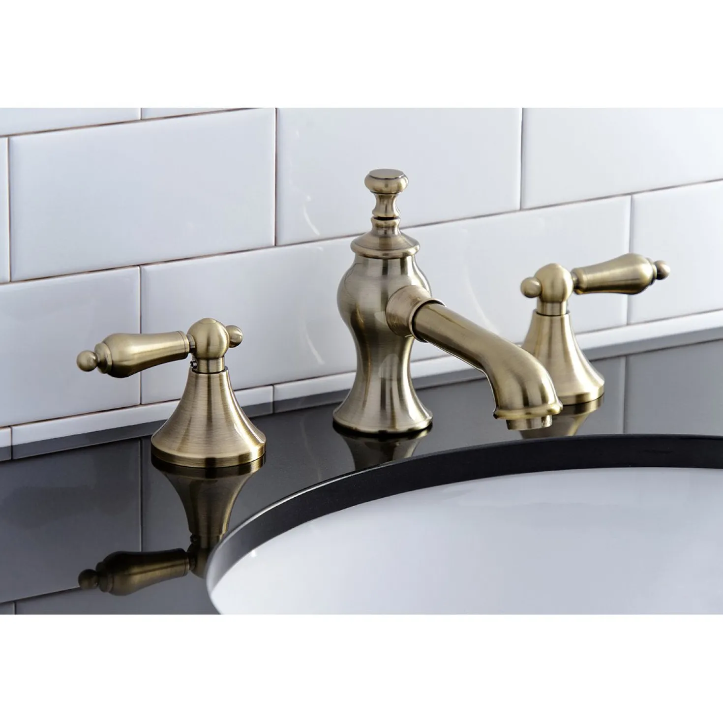 Kingston Brass Vintage 3-Hole 8-Inch Widespread Bathroom Faucet