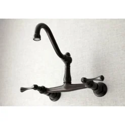 Kingston Brass Vintage 2-Hole Wall Mount Bathroom Faucet