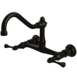Kingston Brass Vintage 2-Hole Wall Mount Bathroom Faucet