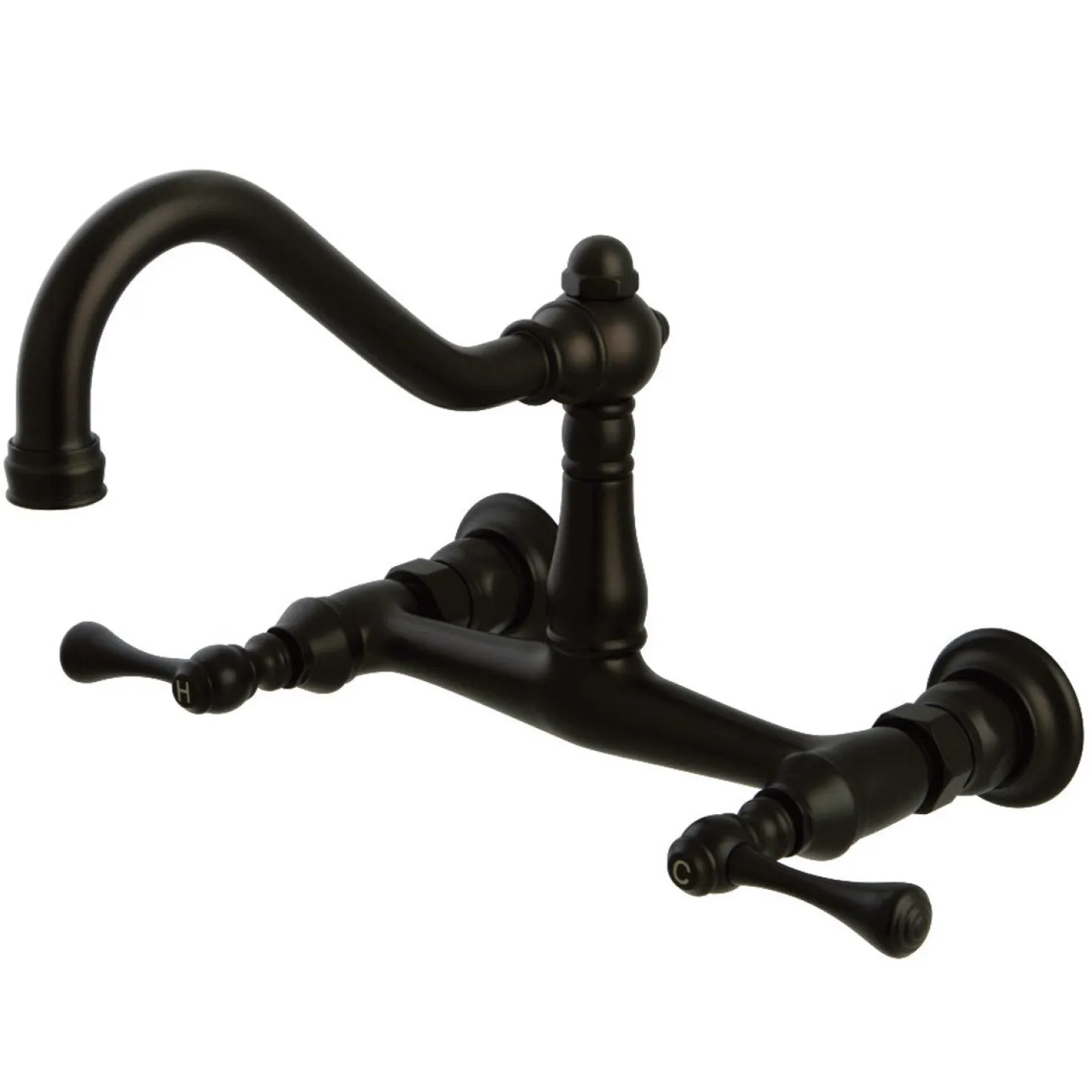Kingston Brass Vintage 2-Hole Wall Mount Bathroom Faucet